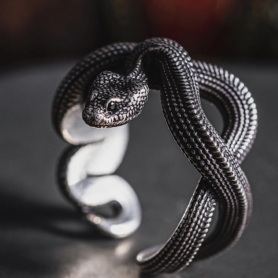 Bague Serpent Long Acier Inoxydable main image 0