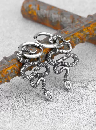 Boucle d'oreille serpent argent 925