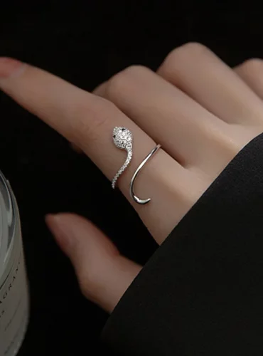 Bague serpent femme argent
