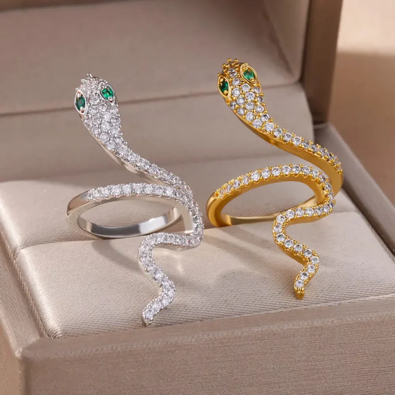 Bague Serpent Nyxara - Acier Inoxydable