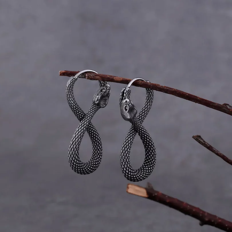 Boucles D'Oreilles Serpent Leucothea - Acier inoxydable