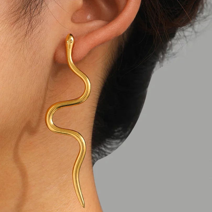 Boucles D'Oreilles Serpent  Thalassa - Acier inoxydable – Image 2