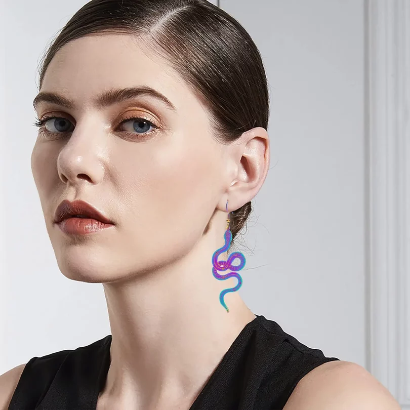 Boucles D'Oreilles Serpent Megaera - Acier inoxydable – Image 2