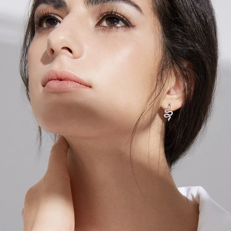 Boucles D'Oreilles Serpent  Evadne - Acier inoxydable – Image 5