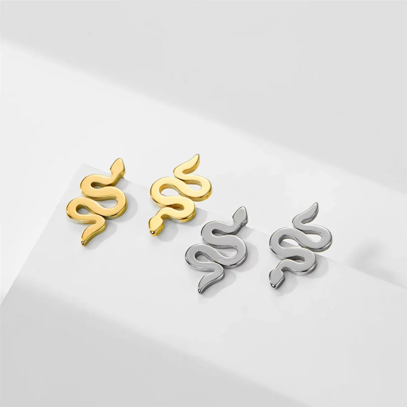 Boucles D'Oreilles Serpent  Evadne - Acier inoxydable