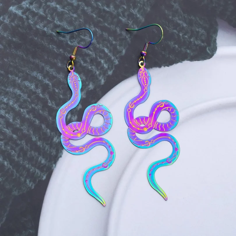 Boucles D'Oreilles Serpent Megaera - Acier inoxydable