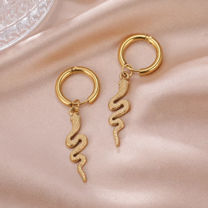 Boucles D'Oreilles Serpent  Eurydice - Acier inoxydable – Image 2