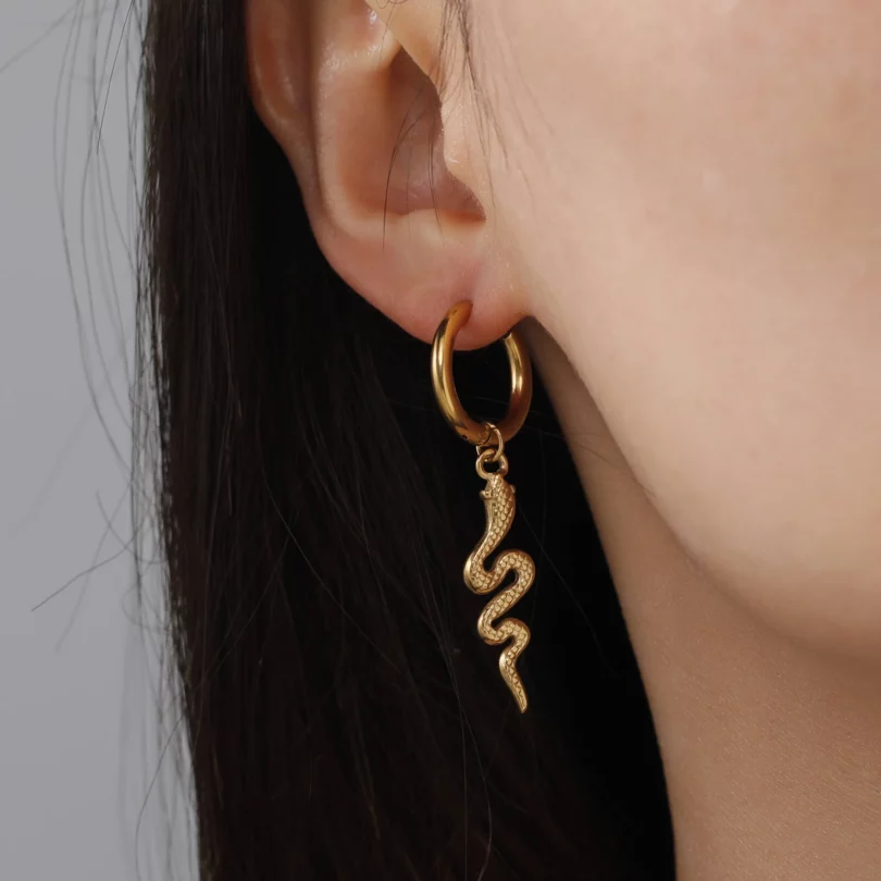 Boucles D'Oreilles Serpent  Eurydice - Acier inoxydable – Image 3
