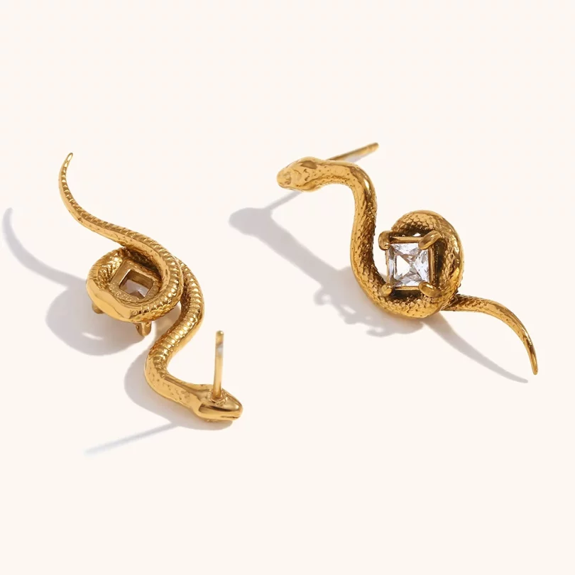 Boucles D'Oreilles Serpent  Aetheris - Acier inoxydable