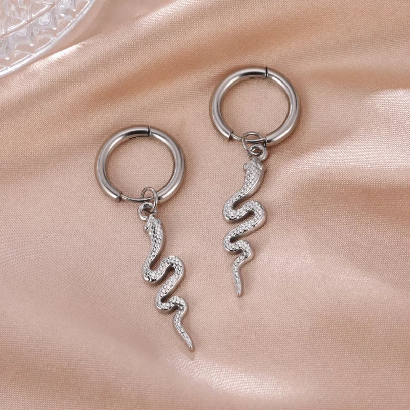 Boucles D'Oreilles Serpent  Eurydice - Acier inoxydable – Image 4