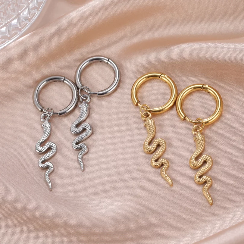 Boucles D'Oreilles Serpent  Eurydice - Acier inoxydable