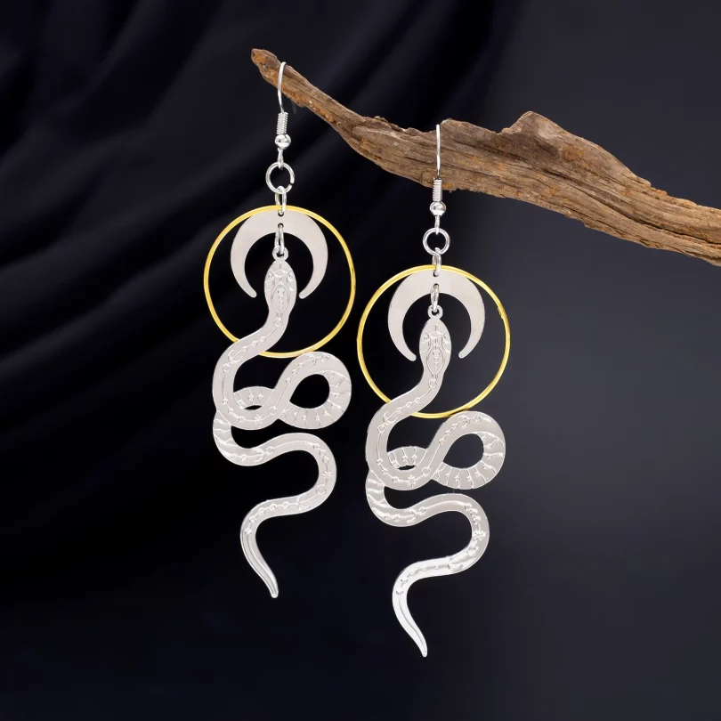 Boucles D'Oreilles Serpent Euphrosyne - Cuivre – Image 3