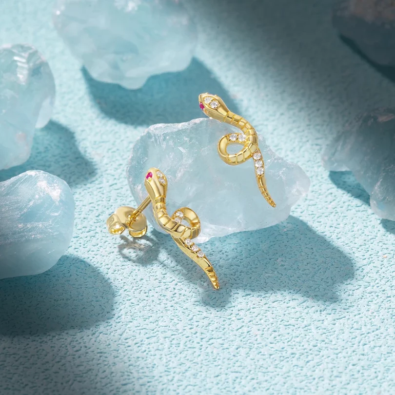 Boucles D'Oreilles Serpent  Dionea - Argent