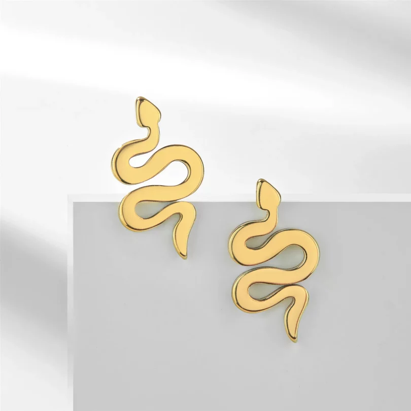 Boucles D'Oreilles Serpent  Evadne - Acier inoxydable – Image 2