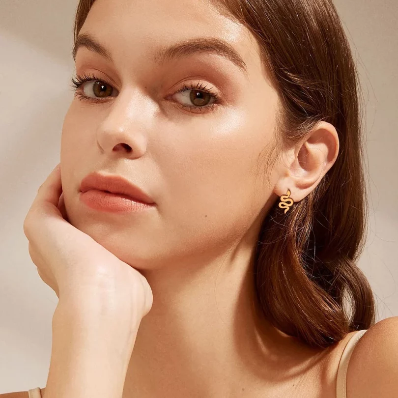 Boucles D'Oreilles Serpent  Evadne - Acier inoxydable – Image 3