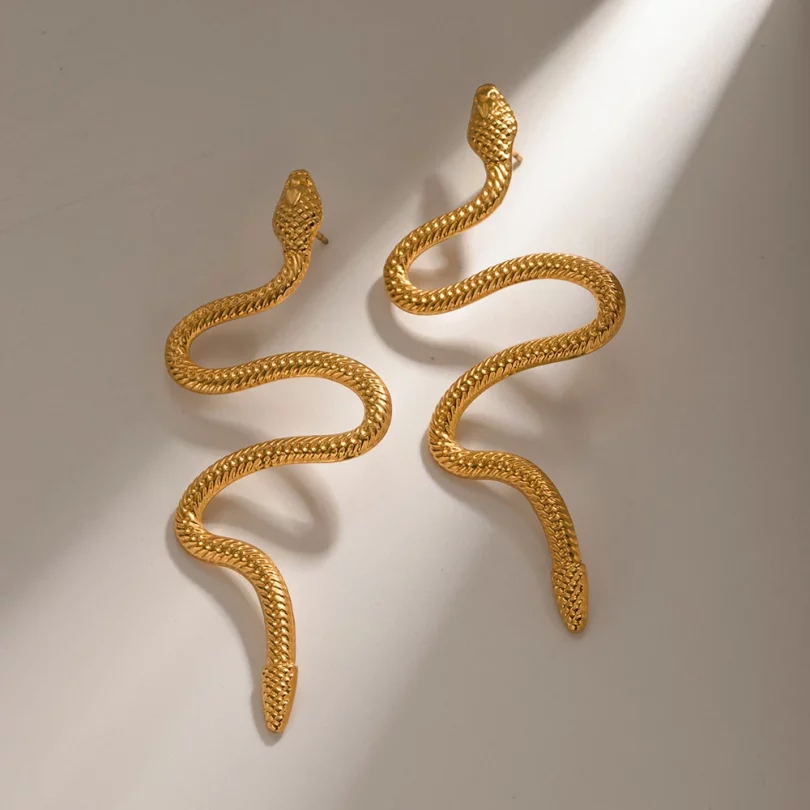 Boucles D'Oreilles Serpent Ligeia - Acier inoxydable
