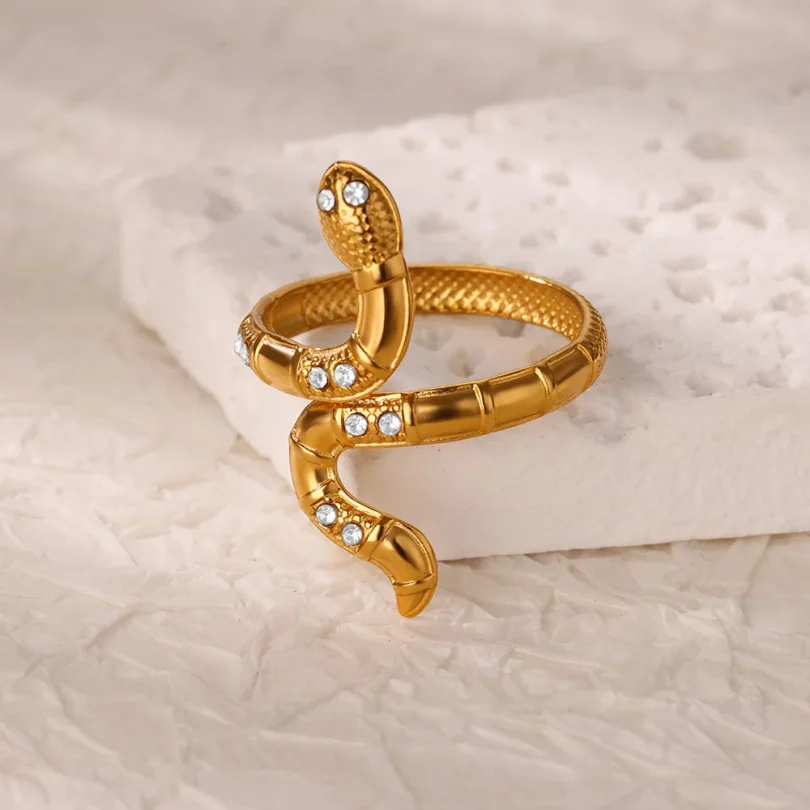 Bague Serpent Éos - Plaqué Or – Image 5