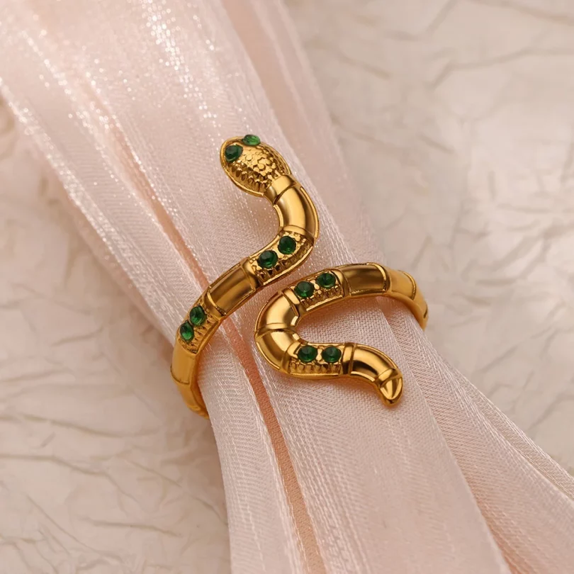Bague Serpent Éos - Plaqué Or – Image 2