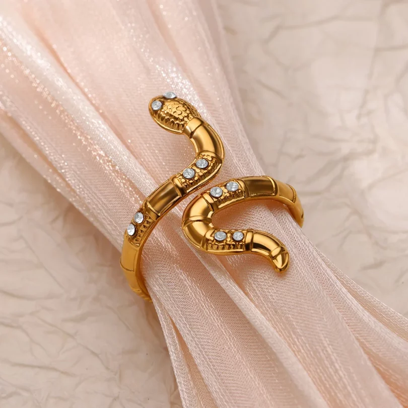 Bague Serpent Éos - Plaqué Or – Image 6