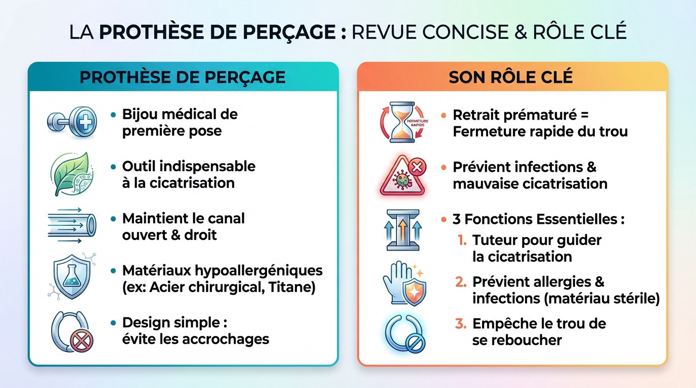 Prothèse boucle d'oreille : réussir sa cicatrisation 2 Prothèse de perçage en acier chirurgical ou titane pour une cicatrisation saine de l'oreille