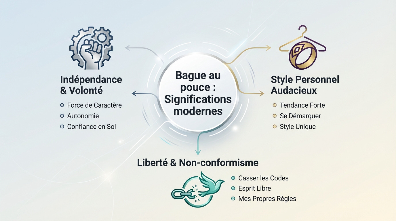 Bague pouce femme signification : bien plus qu'un style 2 Femme portant une bague au pouce symbolisant l'indépendance et le style moderne