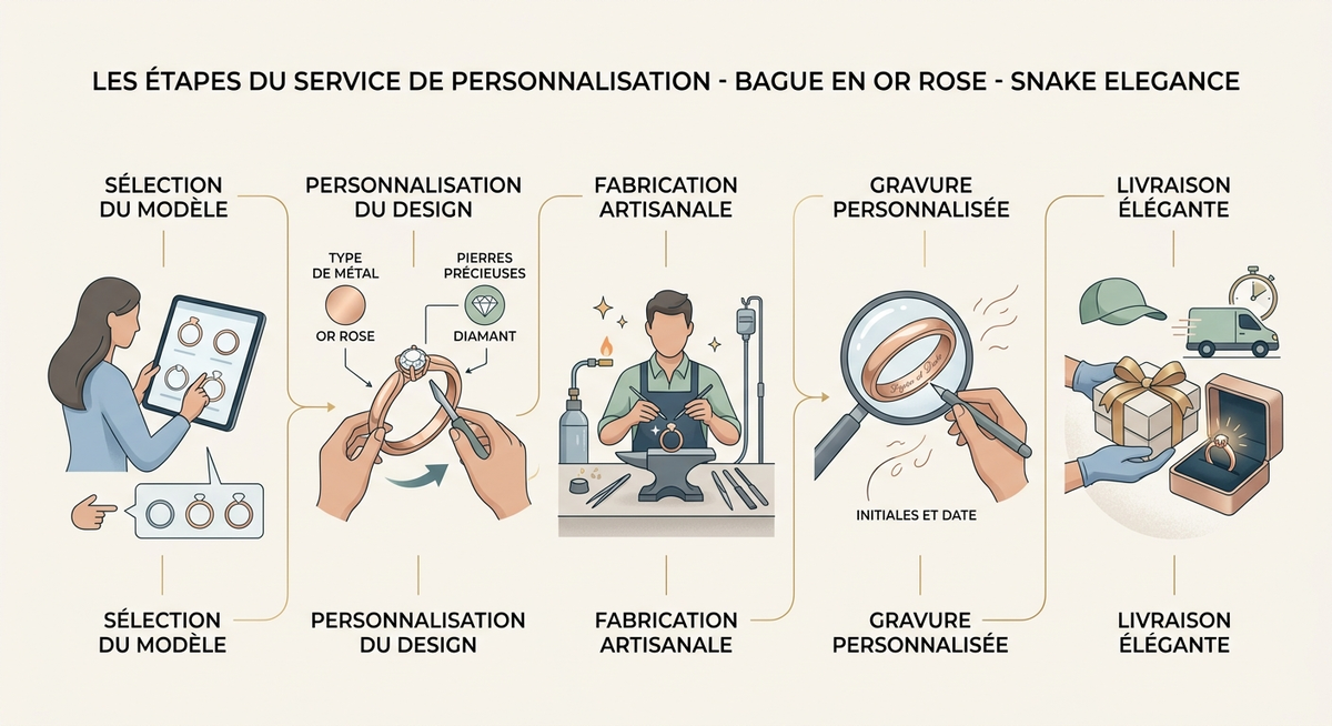 Bague en or rose : collection féminine et masculine 4 bague en or rose — image 2