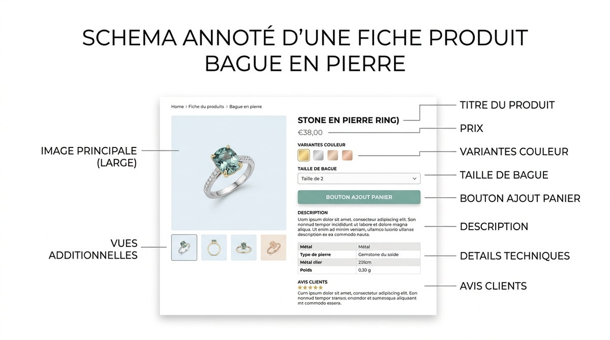 Bague en pierre : collection femme argent et or 4 bague en pierre — image 2