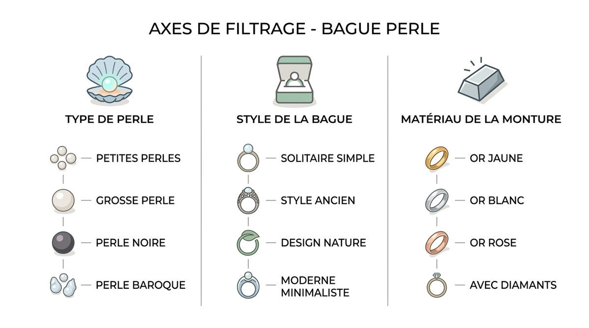 Bague perle : collections élégantes, or et argent 2 bague perle — image 1