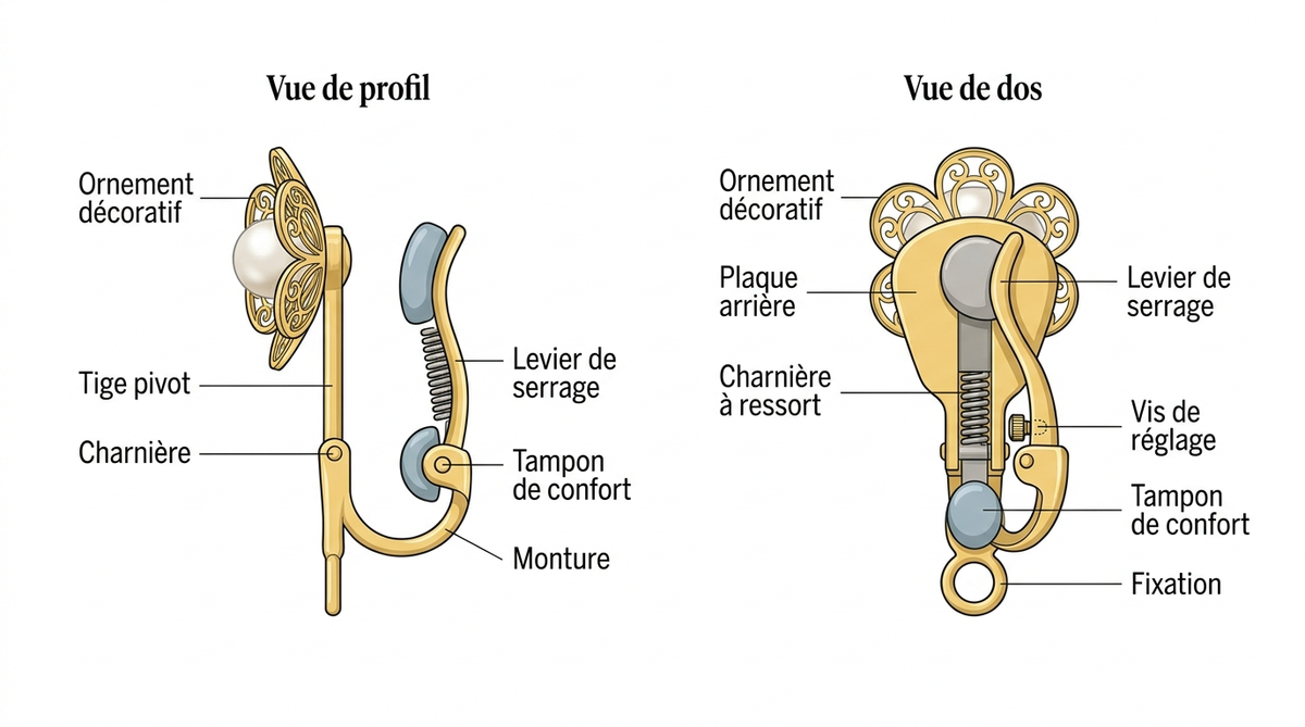 Boucles d'oreilles clip : collection sans perçage 4 boucle d oreille clip — image 2