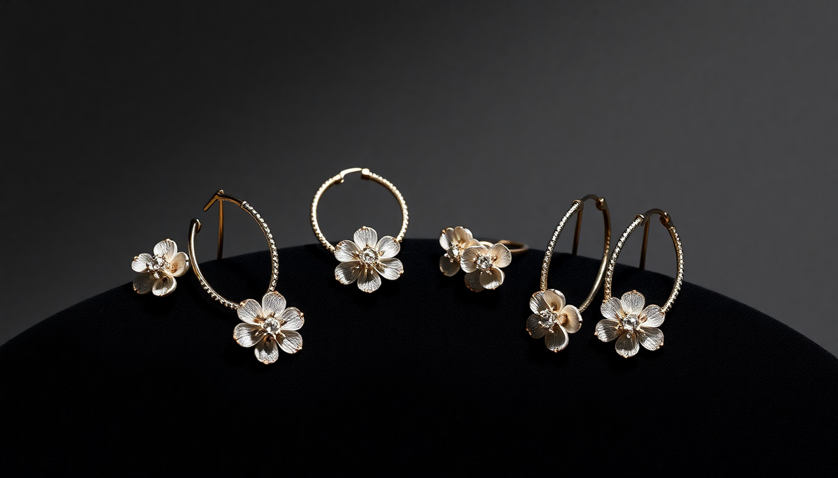 Boucles d'oreilles fleur : collection féminine et élégante 3 boucle d oreille fleur — image 1