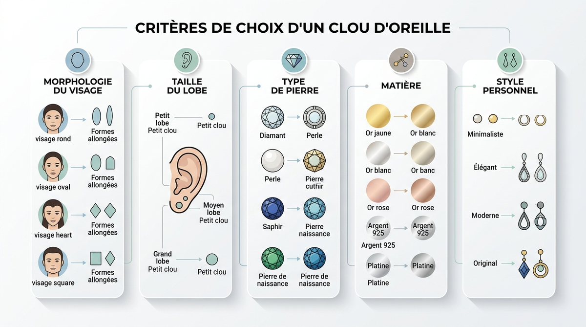 Clous d'oreilles femme : collection élégante et variée 4 clou d'oreille — image 2
