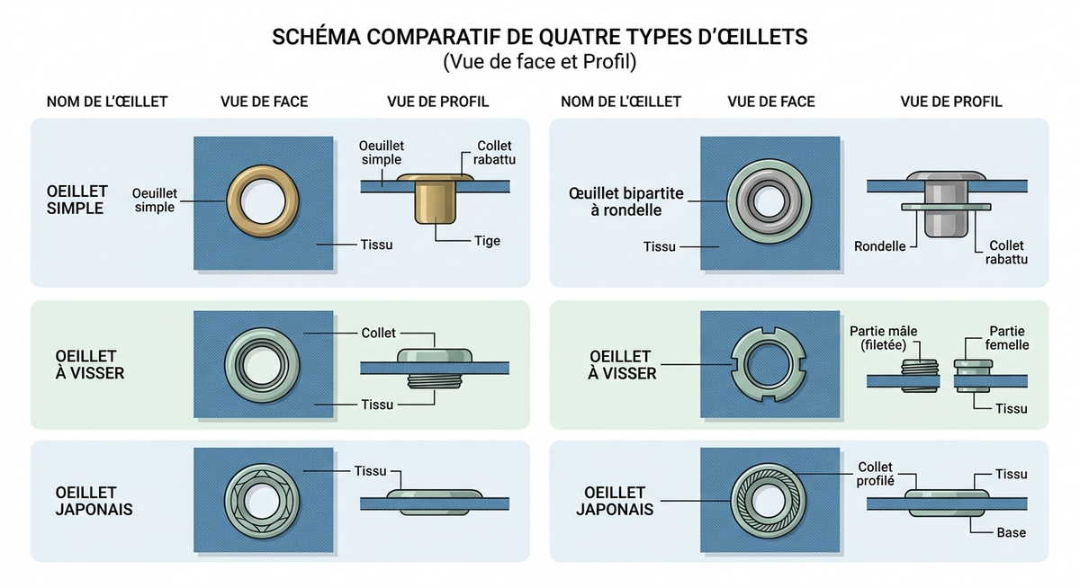 Oeillet et pince : choisir le bon outil pour poser 3 oeillet et pince — image 1