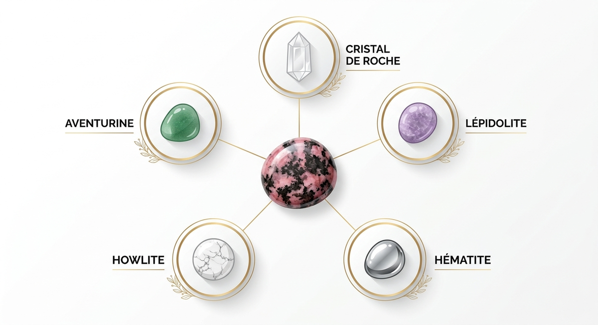 Rhodonite vertus : propriétés et bienfaits en lithothérapie 6 rhodonite vertus — image 3