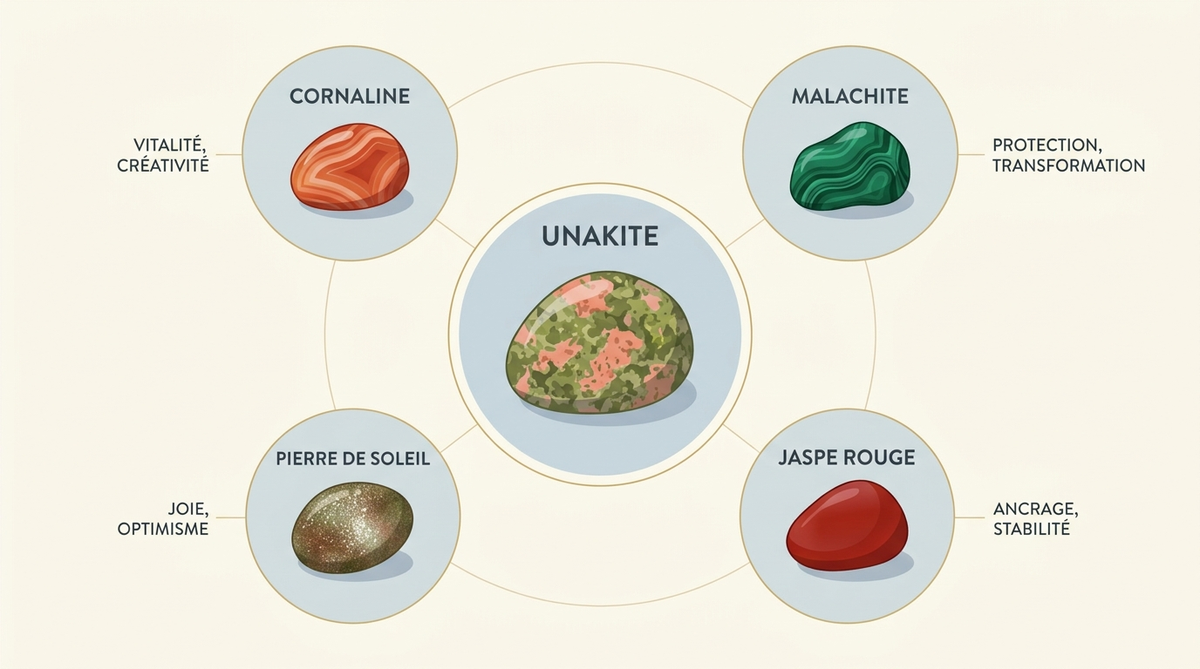 Unakite vertus : propriétés, bienfaits et lithothérapie 4 unakite vertus — image 2
